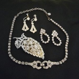 Vintage Rhinestone Jewelry Set